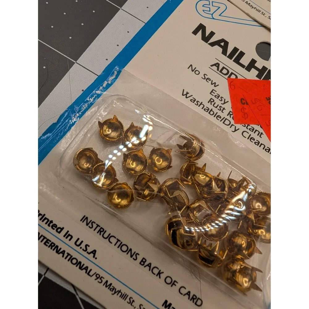 Ez Nailheads stars shapes copper silver gold tones lot 9 some sealed vtg